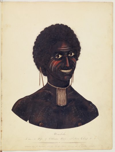 Wambela, Frau von Cobbawn Wogi, einheimischer Häuptling von Port Stephen, NSW, 1820 von Richard Browne